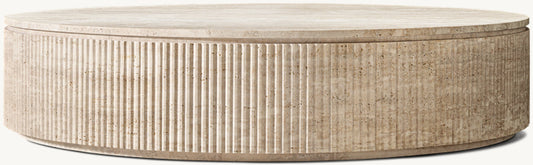 Byron Reeded Stone Round Coffee Table