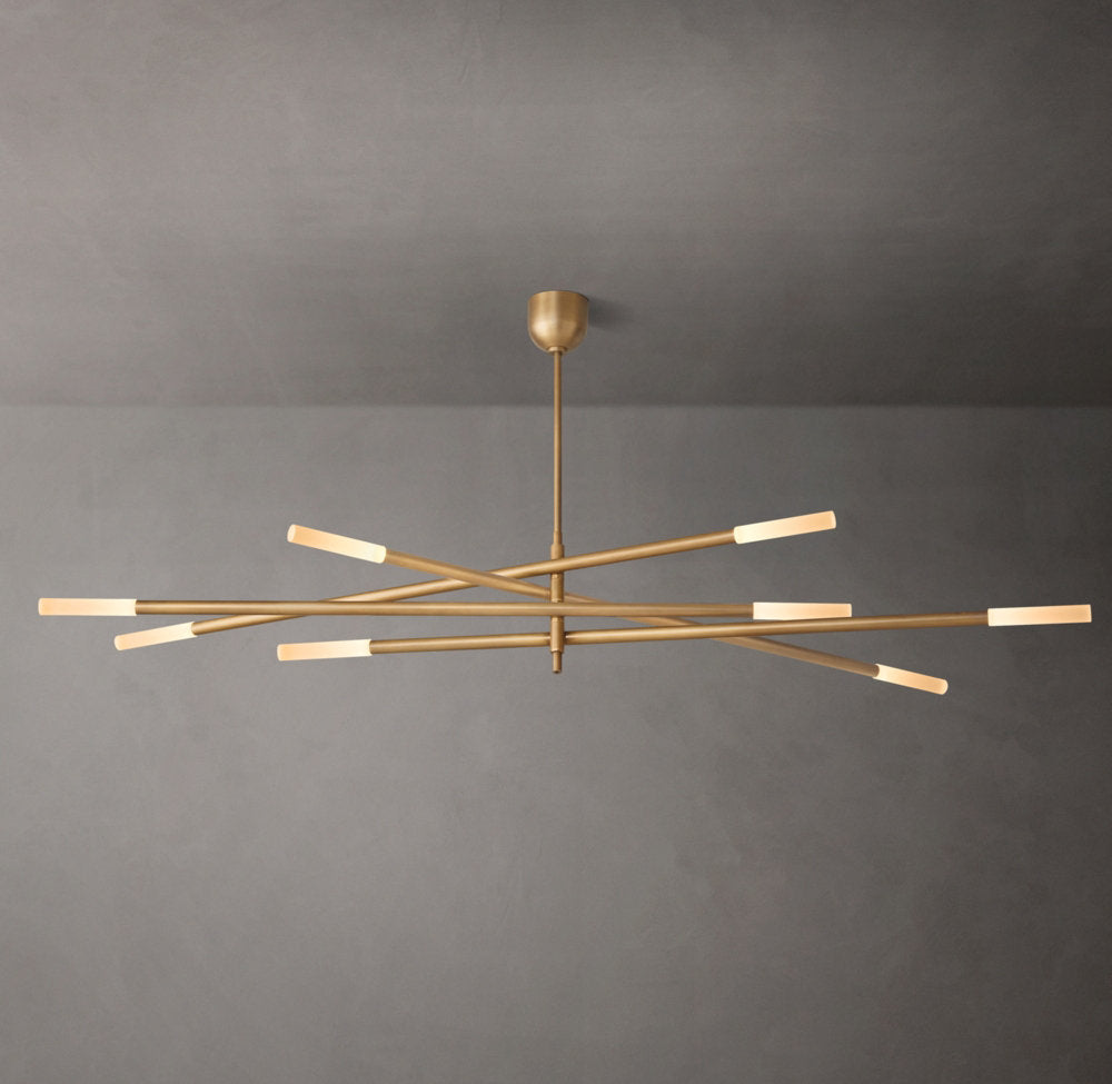 Rousseau 8-Light Mobile Etched Rod Chandelier