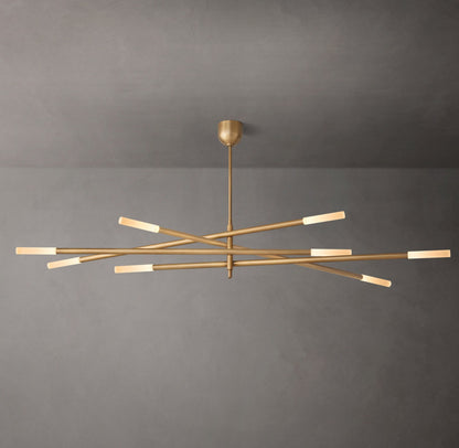 Rousseau 8-Light Mobile Etched Rod Chandelier