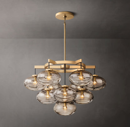 Cabrette Clear Glass Round Chandelier 36"