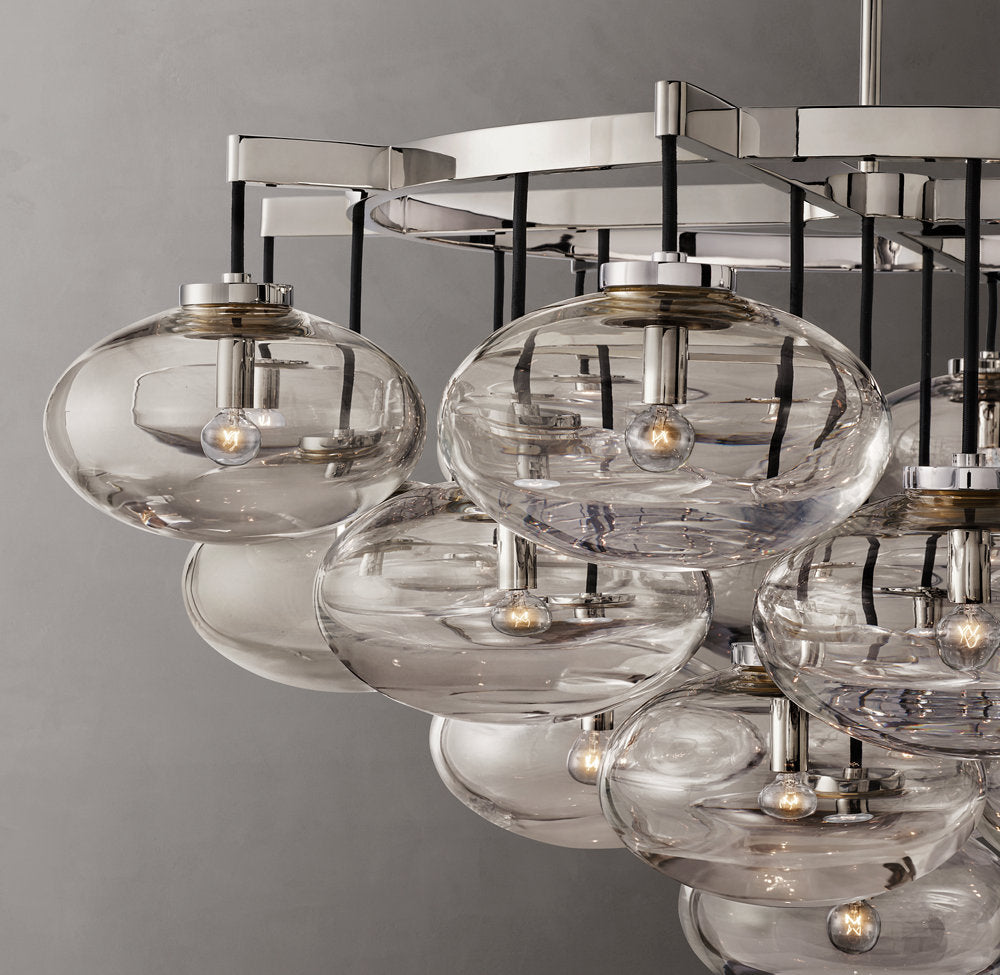 Cabrette Clear Glass Round Chandelier 48"