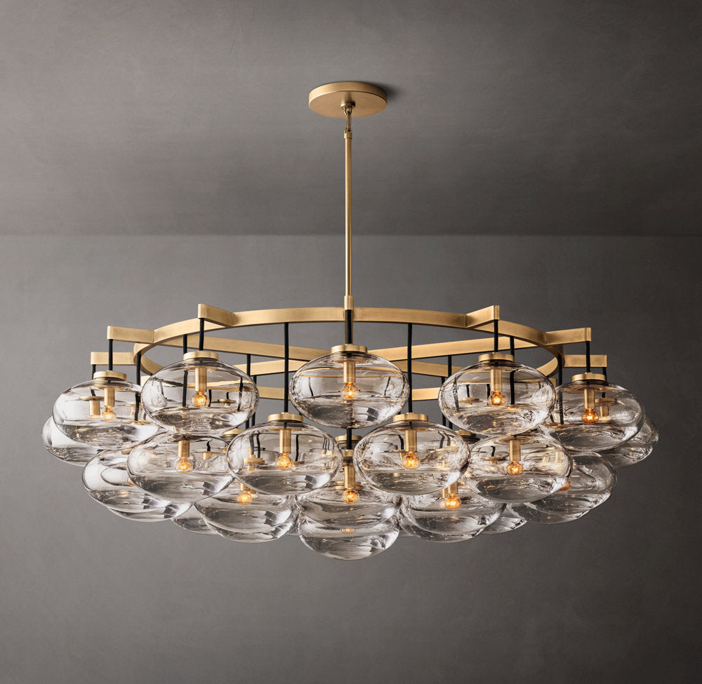 Cabrette Clear Glass Round Chandelier 60"