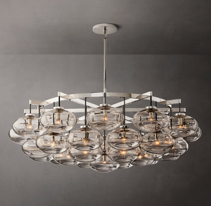 Cabrette Clear Glass Round Chandelier 60"