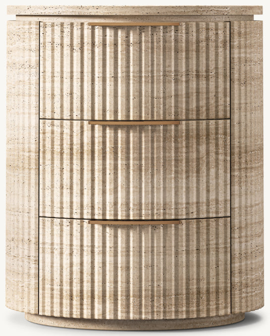 Byron Reeded Stone Closed Nightstand