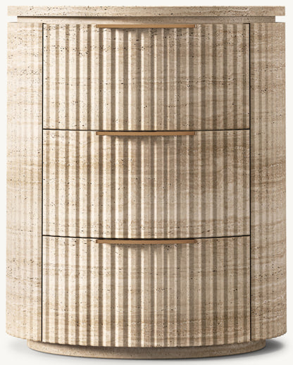 Byron Reeded Stone Closed Nightstand