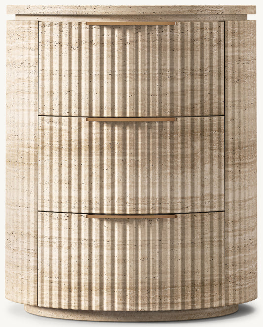 Byron Reeded Stone Closed Nightstand