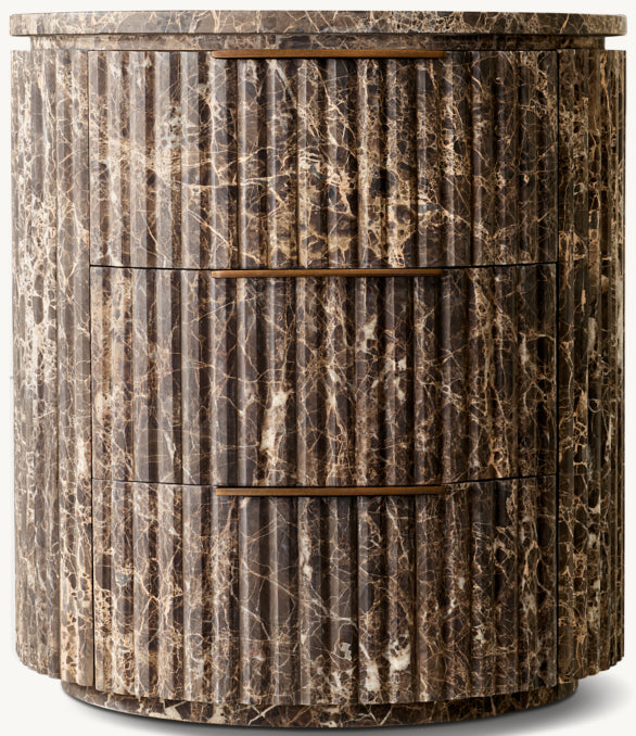Byron Reeded Stone Closed Nightstand