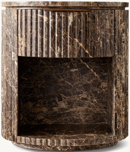 Byron Reeded Stone Open Nightstand