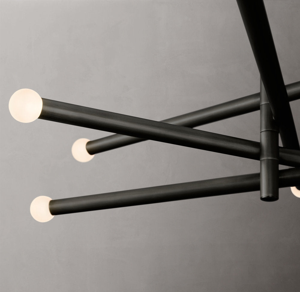 Rousseau 8-Light Mobile Etched Rod Chandelier