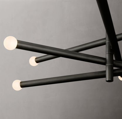 Rousseau 8-Light Mobile Etched Rod Chandelier