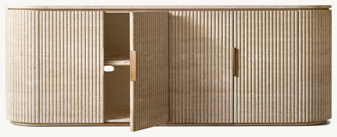 Byron Reeded Stone 4-door Sideboard