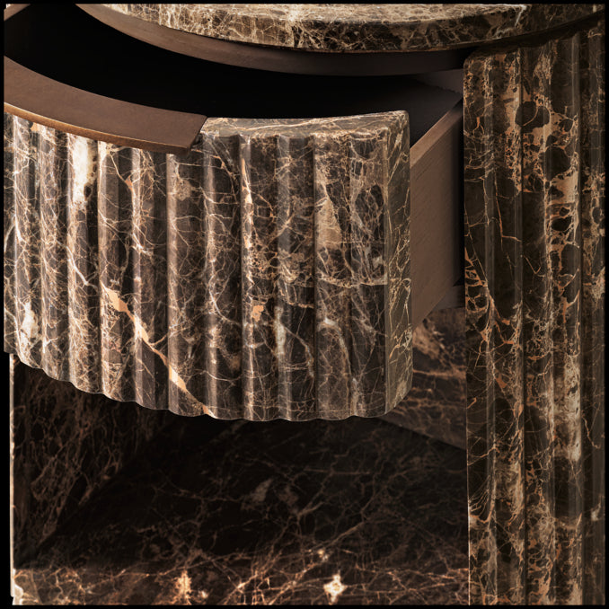 Byron Reeded Stone Open Nightstand