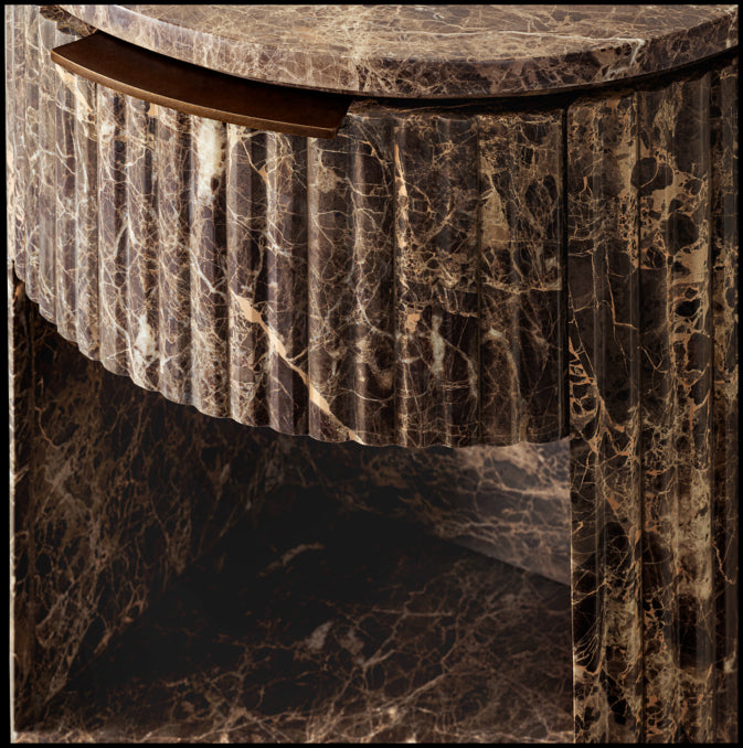 Byron Reeded Stone Open Nightstand