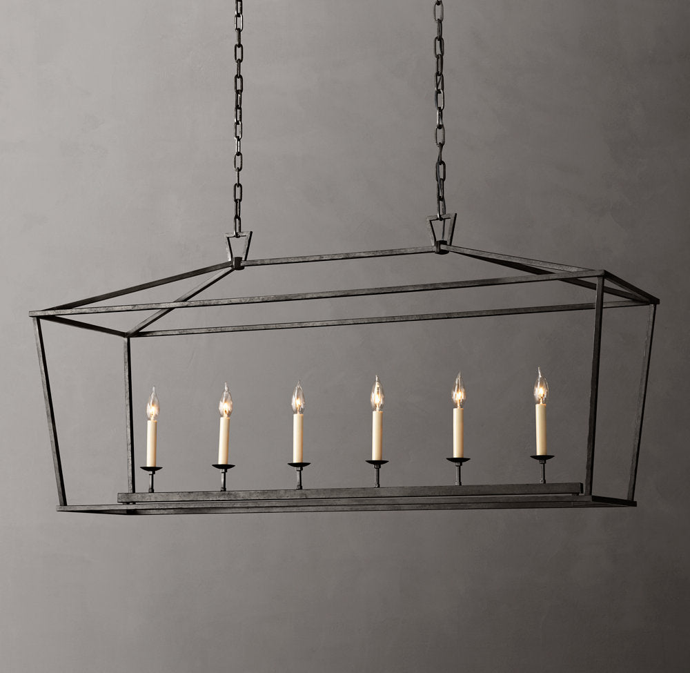 19th C. English Openwork Rectangular Chandelier 54"