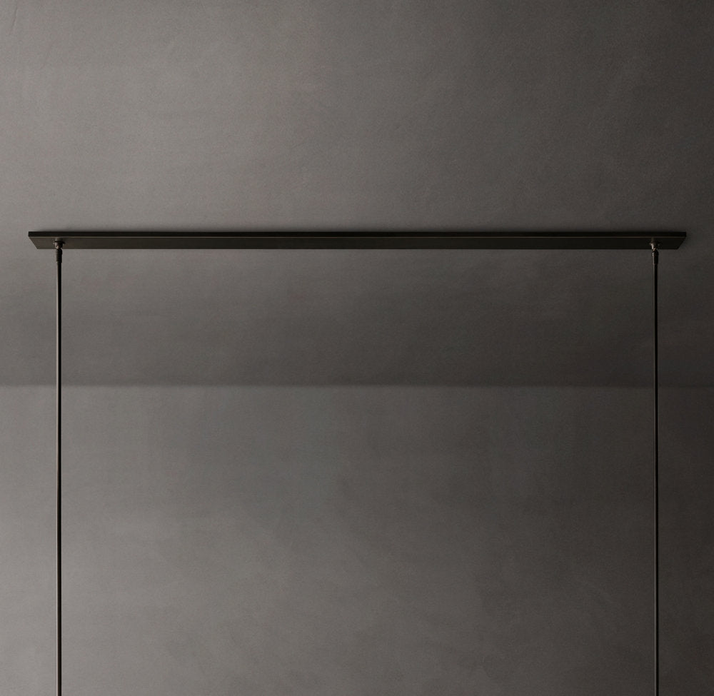 Ravelle Linear Milk Glass Chandelier 71"