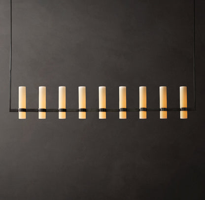 Ravelle Linear Milk Glass Chandelier 71"