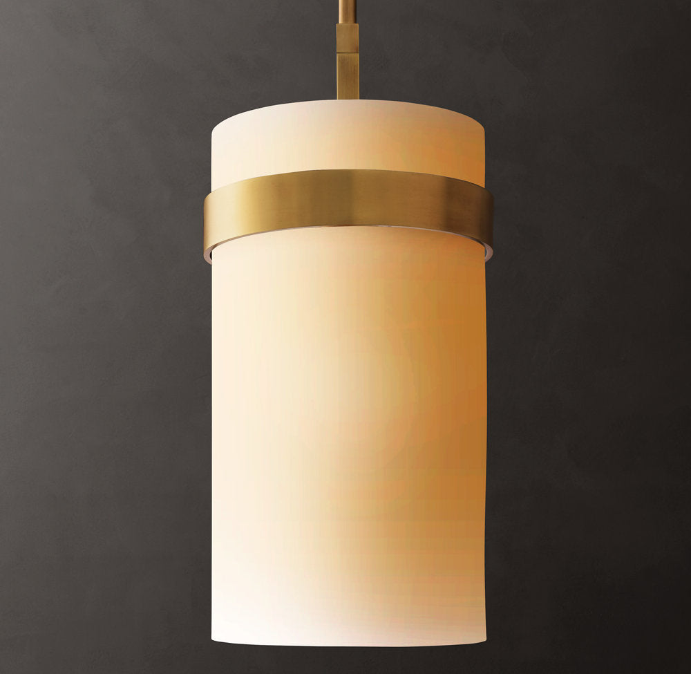 Ravelle Milk Glass Pendant 8"