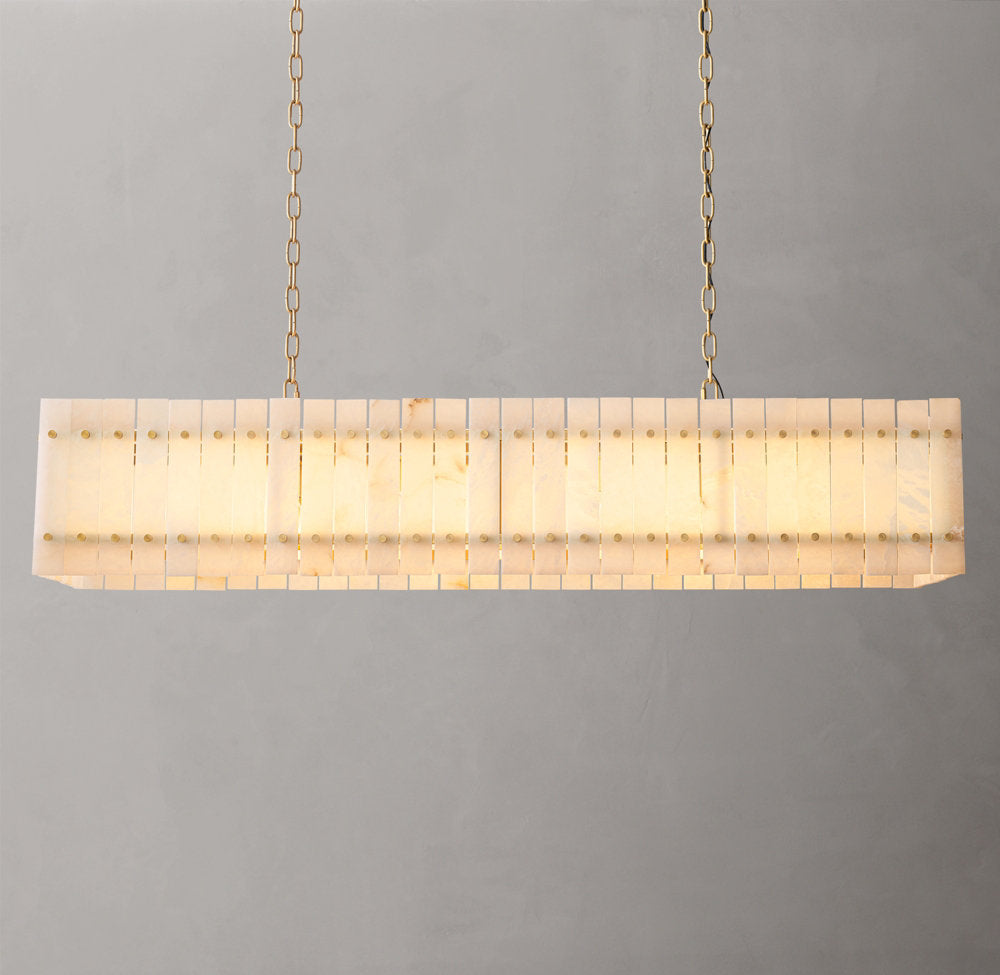 San Marco Alabaster Linear Chandelier 54"