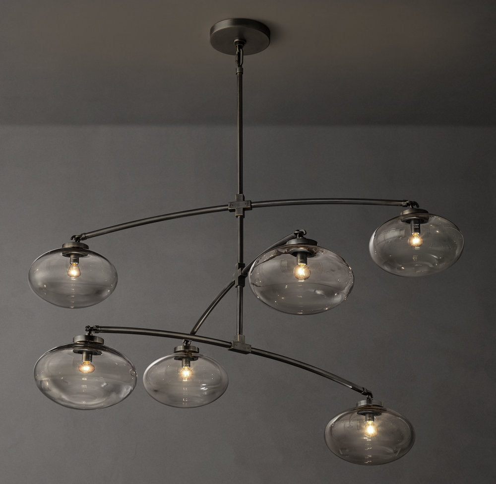 Cabrette Clear Glass Mobile Round Chandelier
