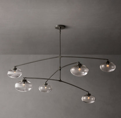 Cabrette Clear Glass Mobile Round Chandelier