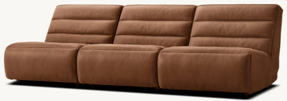 Chelsea Recliner Modular Leather Armless 3-Piece Sofa