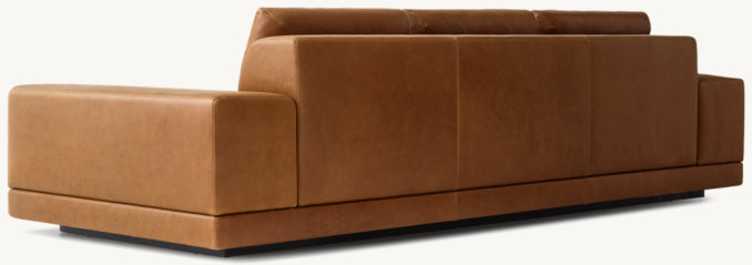 Cortona Leather Full Cushion Back Wide-Arm Sofa