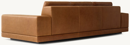 Cortona Leather Full Cushion Back Wide-Arm Sofa