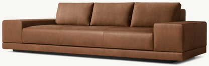 Cortona Leather Full Cushion Back Wide-Arm Sofa