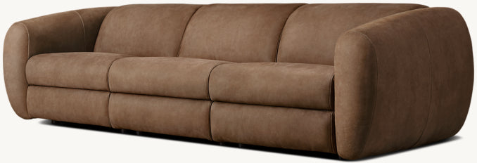 Monceau Recliner Modular Leather 3-Piece Sofa