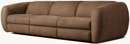 Monceau Recliner Modular Leather 3-Piece Sofa