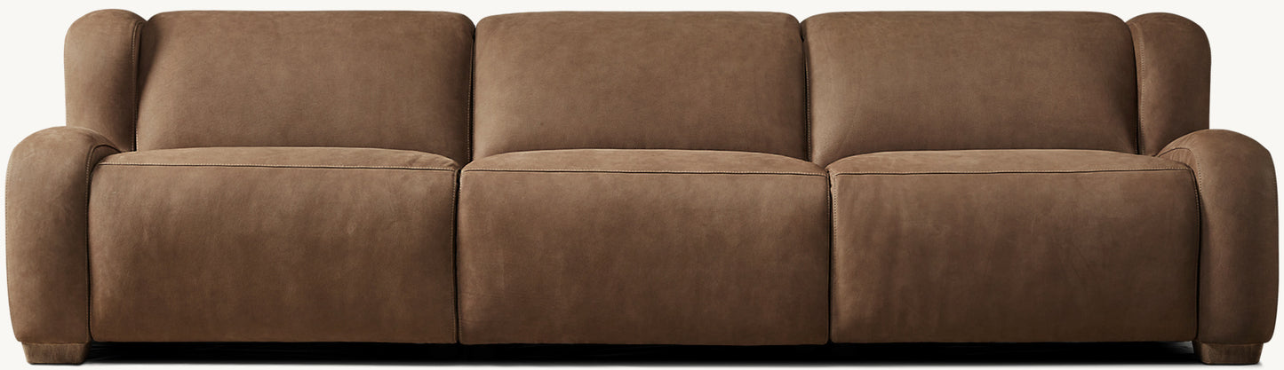 Marc茅 Recliner Modular Leather 3-Piece Sofa