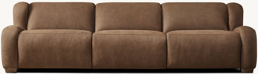 Marc茅 Recliner Modular Leather 3-Piece Sofa