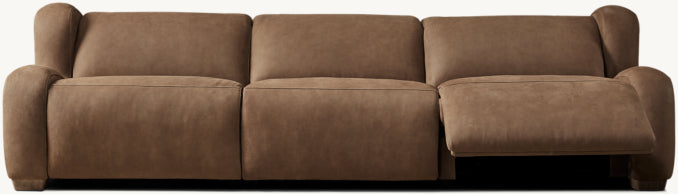Marc茅 Recliner Modular Leather 3-Piece Sofa