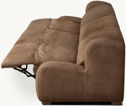 Marc茅 Recliner Modular Leather 3-Piece Sofa