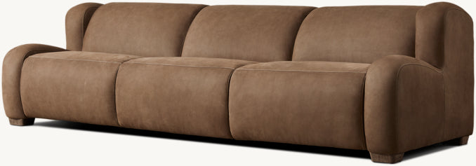 Marc茅 Recliner Modular Leather 3-Piece Sofa
