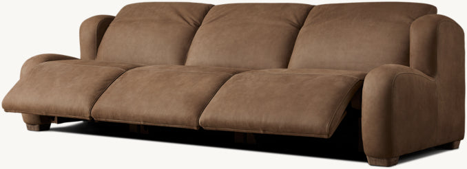 Marc茅 Recliner Modular Leather 3-Piece Sofa