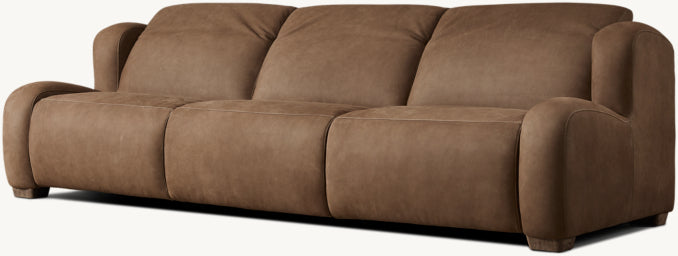 Marc茅 Recliner Modular Leather 3-Piece Sofa