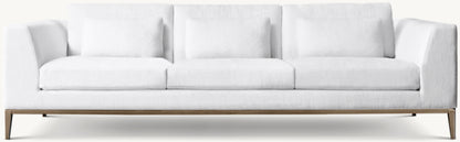 Italia Taper Arm 3-Cushion Sofa - Metal Base