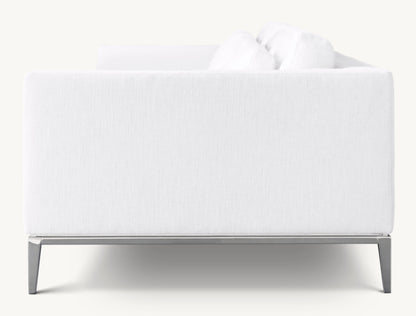 Italia Taper Arm 3-Cushion Sofa - Metal Base