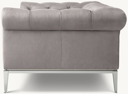 Italia Leather Chesterfield 3-Cushion Sofa - Metal Base