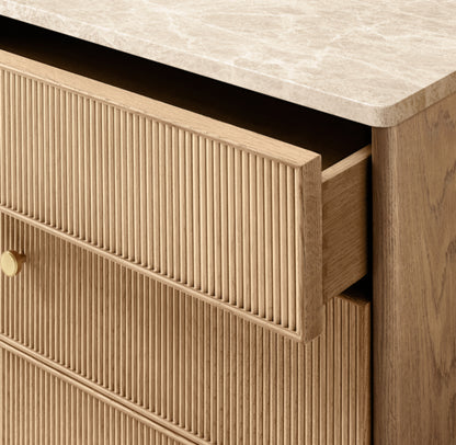 Genevieve Emperador Reeded 10-Drawer Dresser