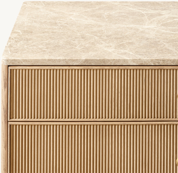 Genevieve Emperador Reeded 10-Drawer Dresser