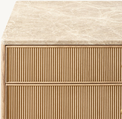 Genevieve Emperador Reeded 10-Drawer Dresser