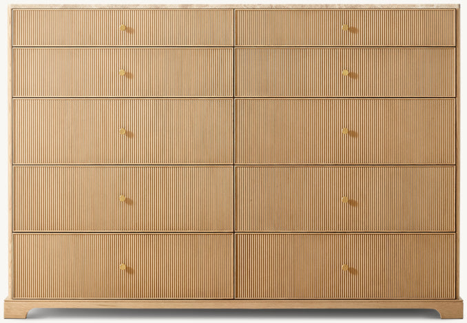 Genevieve Emperador Reeded 10-Drawer Dresser