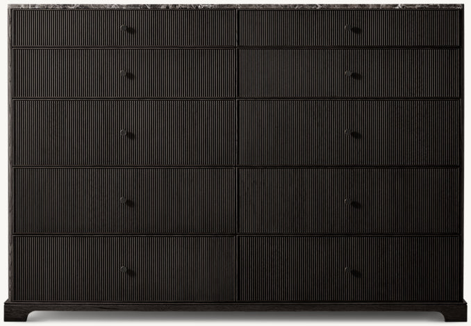 Genevieve Emperador Reeded 10-Drawer Dresser