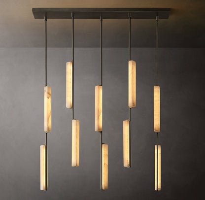 Audubon Alabaster Linear Chandelier 54"