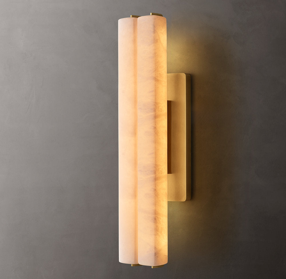 Audubon Alabaster Double Sconce