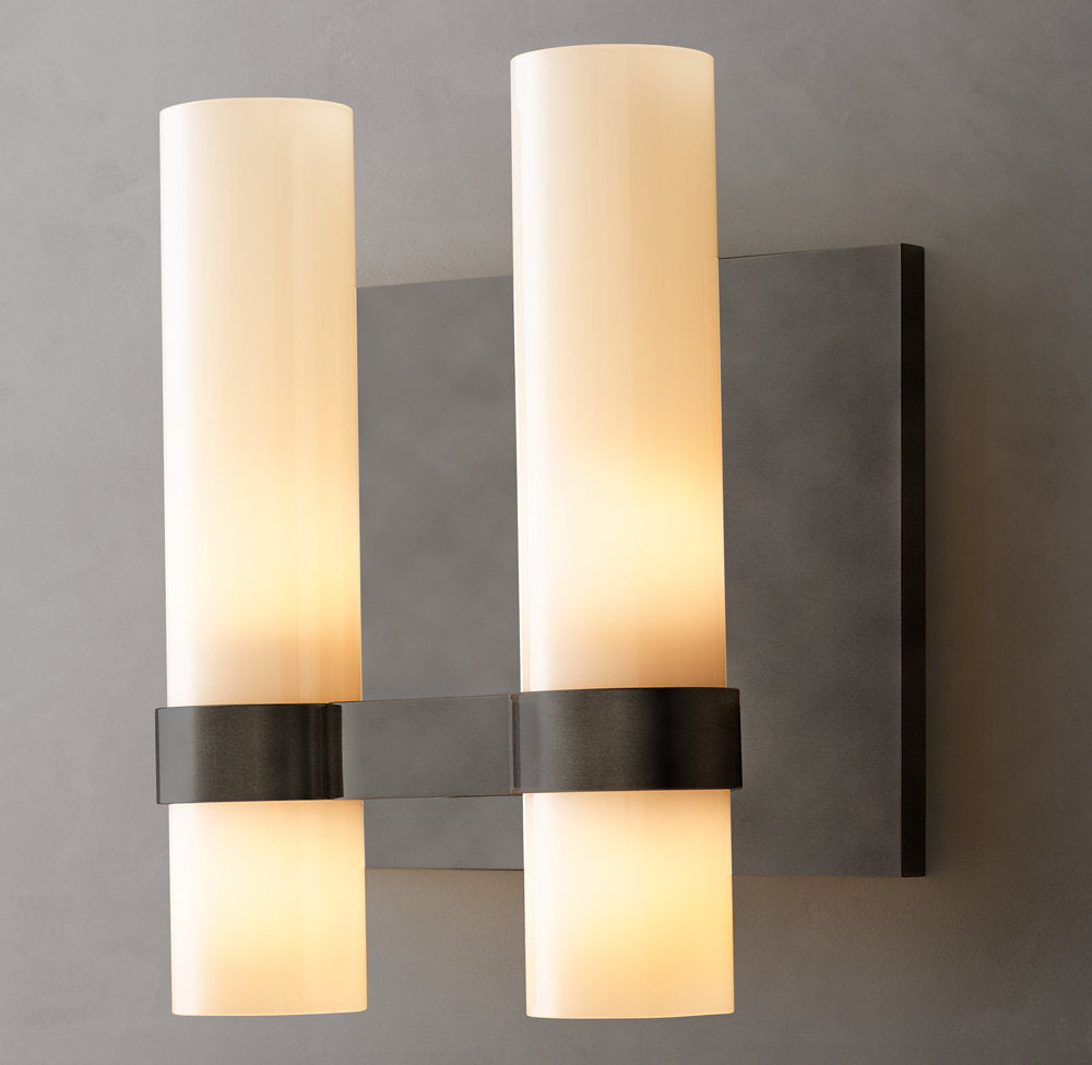 Ravelle Milk Glass Double Sconce