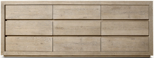 Drifted Reclaimed Oak 9-Drawer Dresser