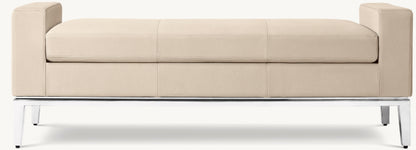 Italia Leather End-of-Bed Bench - Metal Base